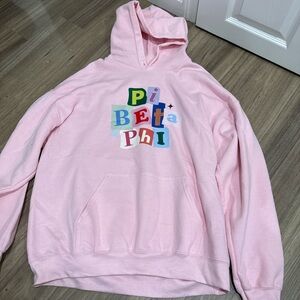 Gildan Pink Hoodie with Colorful Graphic